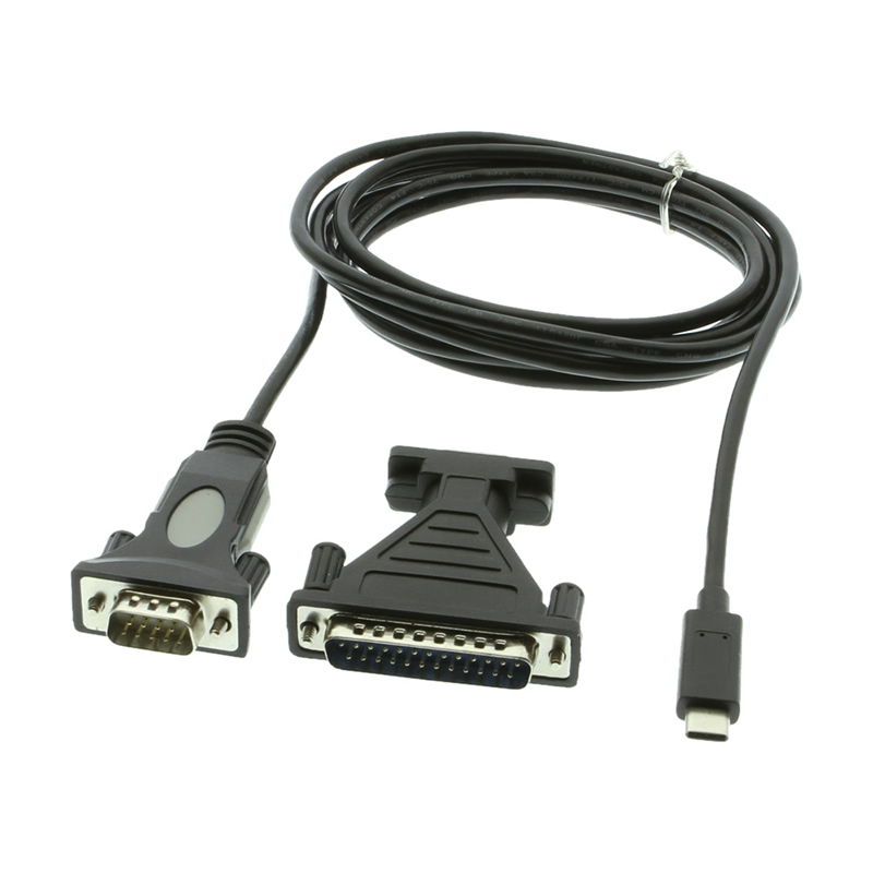 Type C USB to serial RS232 FTDI adapter with DB25 CoolGear