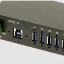 USB3.0 7-Port Industrial Hub Metal Case with Din-Rail Mount