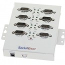 USB 2.0 Serial Adapter Box Industrial 8-Port RS-232 FTDI Chip High-Speed 921.6Kbps