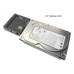 Desktop 5.25 inch SATA drive connected to the adapter image