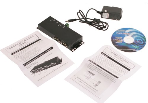 Dual-Port RS-232 to Ethernet Data Gateway package contents image