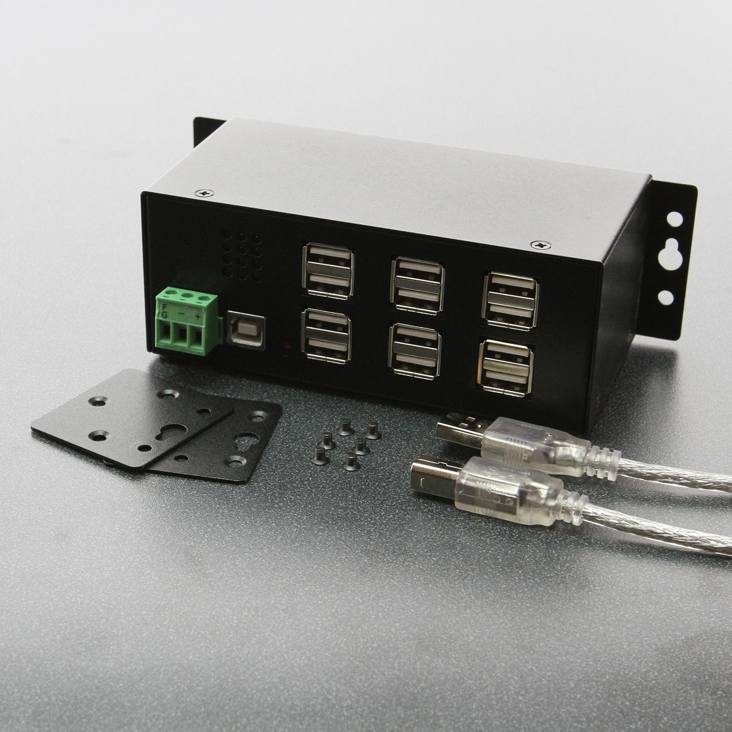 Industrial 12 port usb 2 0 powered hub for pc mac din rail mount coolgear