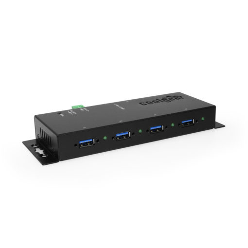 4 Port USB 3.2 Gen 1 Hub w/ Screw-Locking Ports & Status LEDs Hub with Power Supply