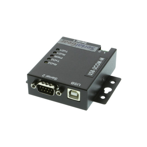2-Port USB 2.0 to RS-232 DB-9 Industrial Serial Adapter w/ 15kV ESD Surge Protection