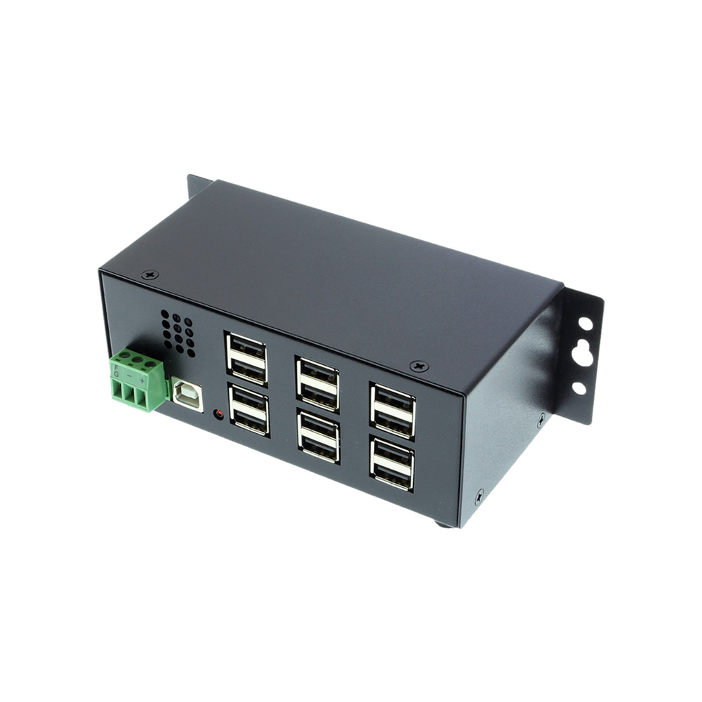 Industrial 12 port usb 2 0 powered hub for pc mac din rail mount coolgear