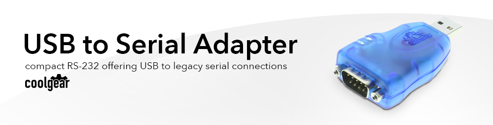 Mini USB RS-232 serial adapter banner