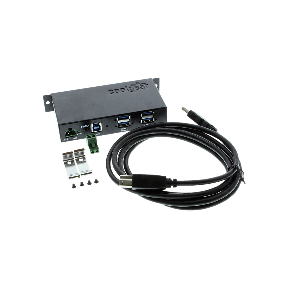 USB 3.0 4-Port Industrial Hub Metal Case - Coolgear