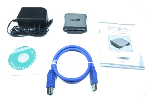 USB3-SATA adapter package contents image
