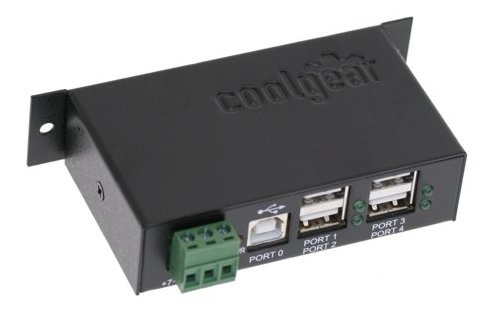 LOT OF 2 COOL GEAR Industrial 4Port USB 2.0 Powered Hub for PC-MAC RAIL Mount !!