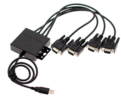 USB 4-Port Serial Adapter USB 2.0 to DB-9 RS232 FTDI CHIP Coolgear