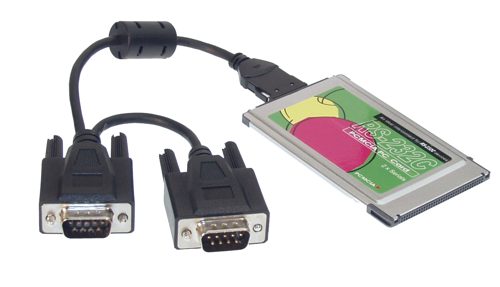 PCMCIA card bus controller with Dual Port RS-232 Serial Adapter image