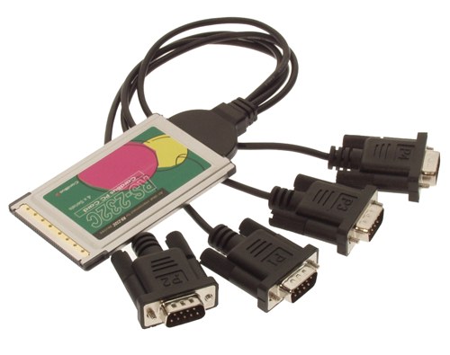 RS-232 PCMCIA Adapter 4 Port DB-9