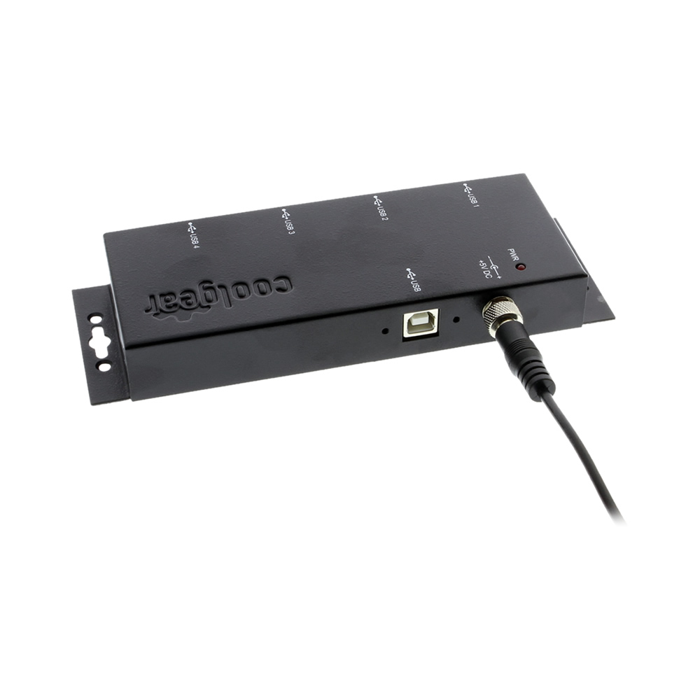 Metal 4 port usb 2 0 powered hub for industrial use w screw lock