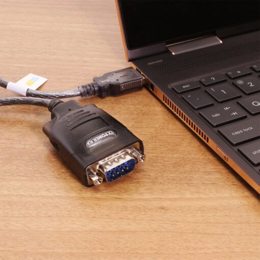 12in. USB 2.0 to RS-232 DB-9 High Speed Serial Adapter w/ Surge Protection & FTDI Chipset