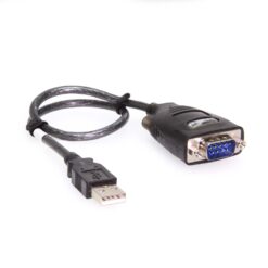 Mini USB 2.0 to RS-232 DB-9 Serial Adapter w/ 15kV ESD Protection & 3ft. USB Extension Cable