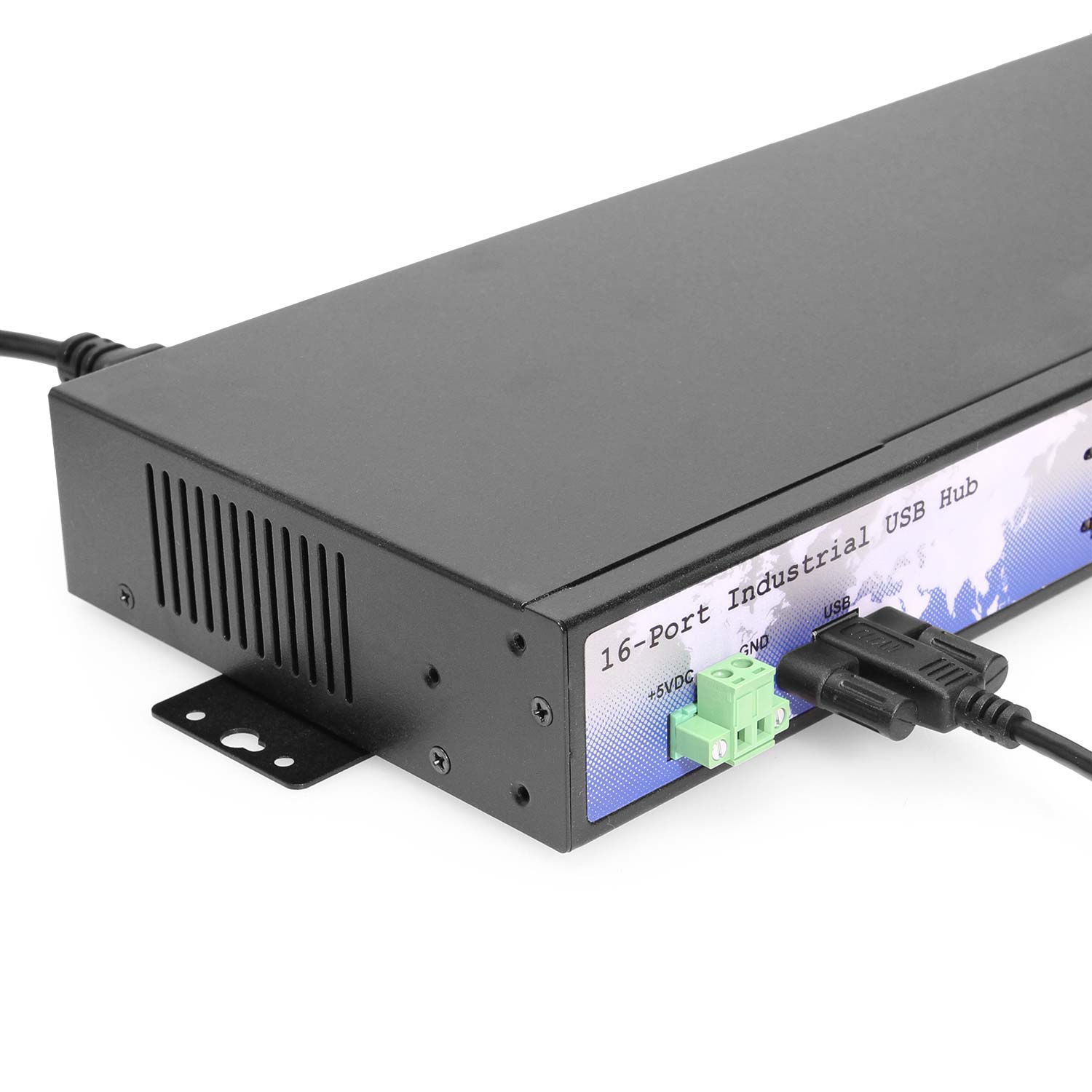 Kirsebær Lily Fisker 16 Port USB 2.0 Rack-Mountable Hub w/ Internal Power Supply, ESD Surge  Protection, & Port Status LEDs - Coolgear
