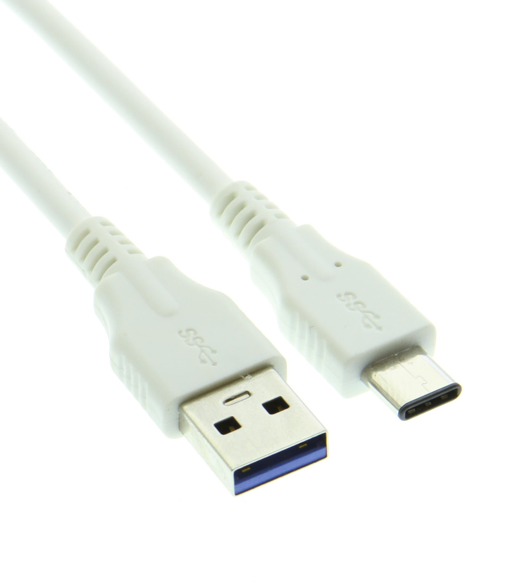 USB-C Type A to C USB 3.0 3ft White Cable - CoolGear