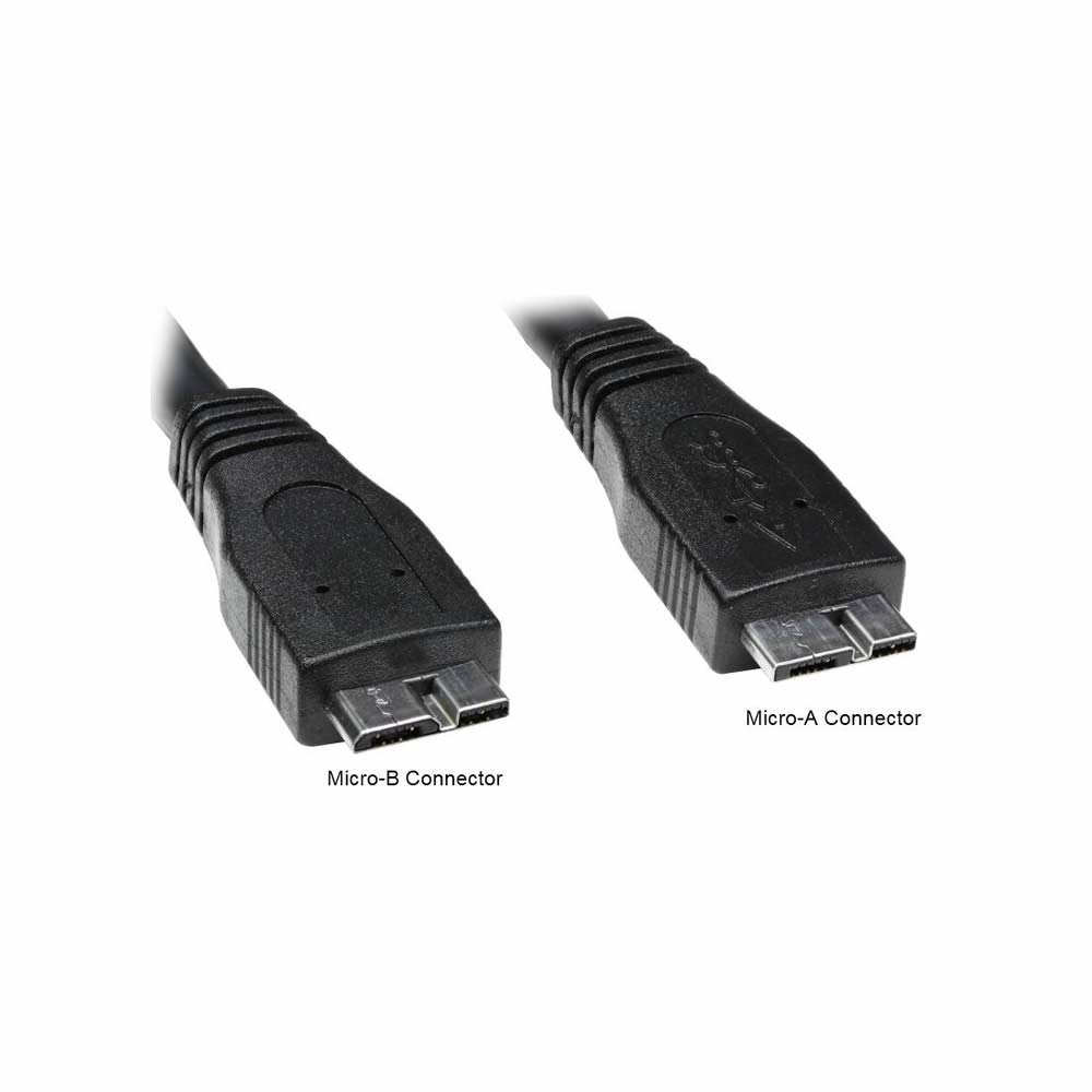 0.5m 1.5ft Black USB 3.0 Micro B Cable - USB 3.0 Cables, Cables