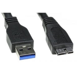 Side view of USB 3.0 A to Micro-B SuperSpeed Cable connectors