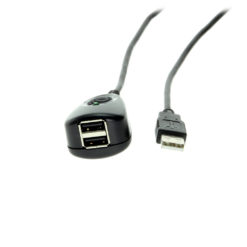 Dual port USB 2.0 Active Extension Cable