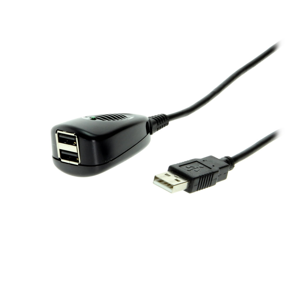 16ft 2 Port NEC USB 2.0 Active Extension Cable With AC Adapter Coolgear