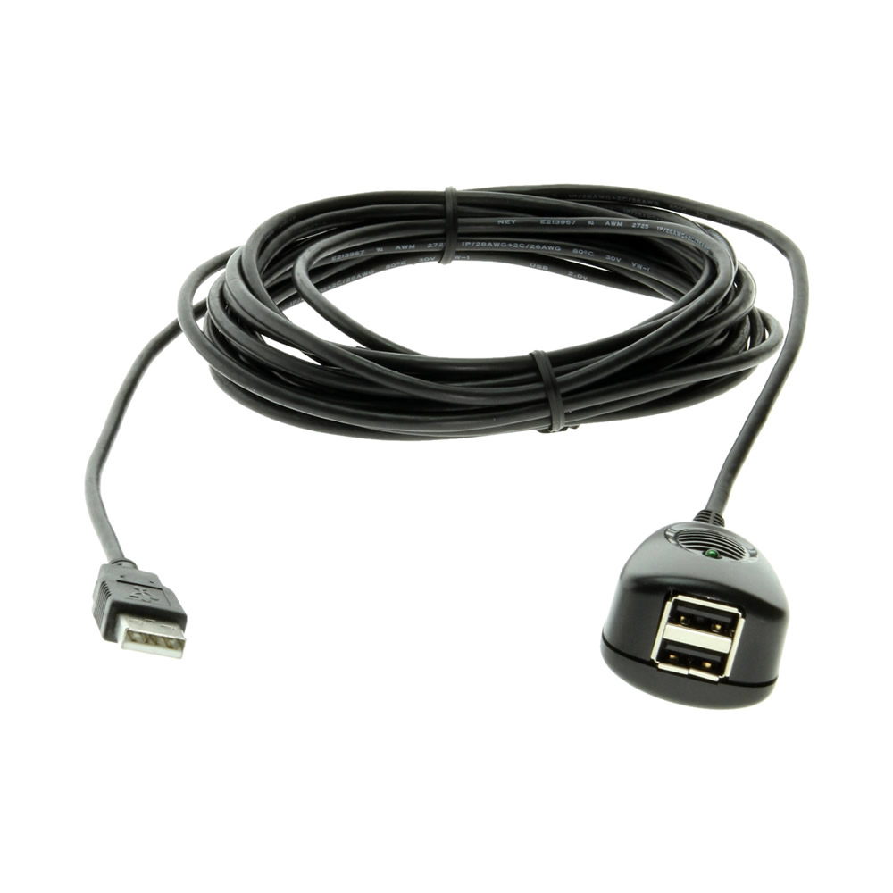 16ft 2 Port NEC USB 2.0 Active Extension Cable With AC Adapter Coolgear