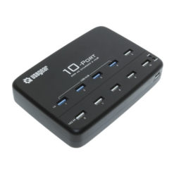 10 Port USB 2.0 AC Charger with 4 Port Hub