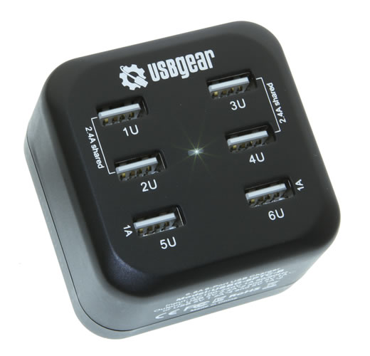 6 Port USB Charger Exchangeable Plugs - Coolgear