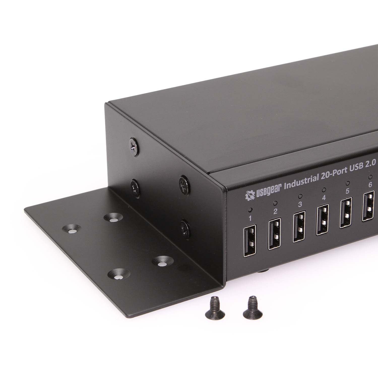 20 Port USB 2.0 Industrial High Power 1.1A Charger Hub w/ ESD Surge  Protection & Port Status LEDs