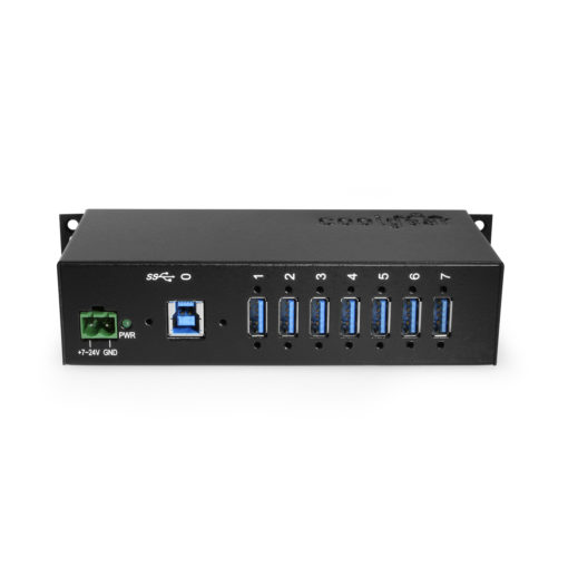 7 Port USB 3.2 Gen 1 Hub w/ Surge Protection & Screw-Locking Ports