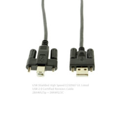 USB 2.0 A to B screw lock cable