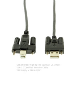 USB 2.0 A to B screw lock cable