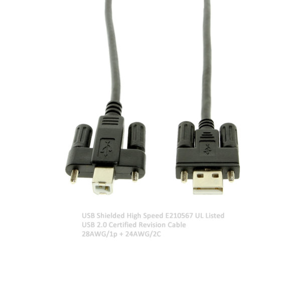 Screw Lock USB 2.0 HiSpeed A to B Device Cables Coolgear