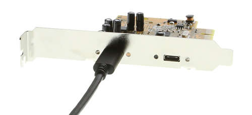 USB-C connected to PCIe-X2 Card