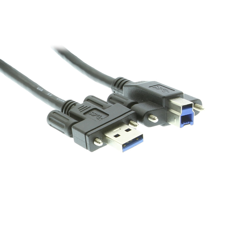 5ft. USB 3 SuperSpeed A to B Screw Lock Cable - Coolgear dvi to vga adapter wiring 