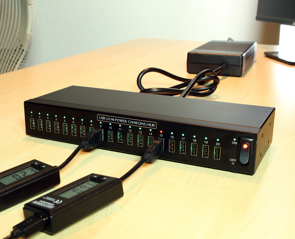 USB Charging Hub 20 Port HiPower 2.4A USB Charger Hub Coolgear