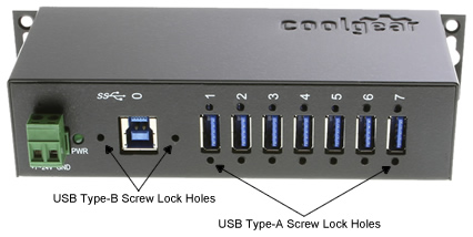 USBG-7U3ML 7Port USB 3 Metal Hub screw lock