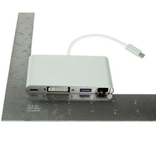 USB-C to DVI Multi-Port Adapter with Gigabit Ethernet Aluminum Shell - Image 5
