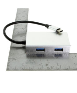 USB-C to 4 Port Aluminum Hub Size