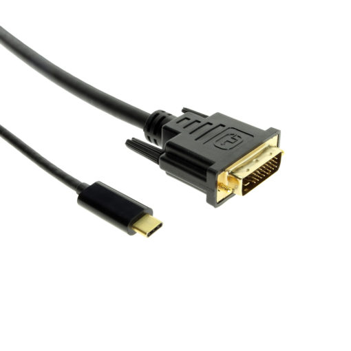 Gold plated USB-C and DVI connectors
