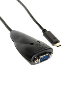 USB C to RS-232 black FTDI serial adapter