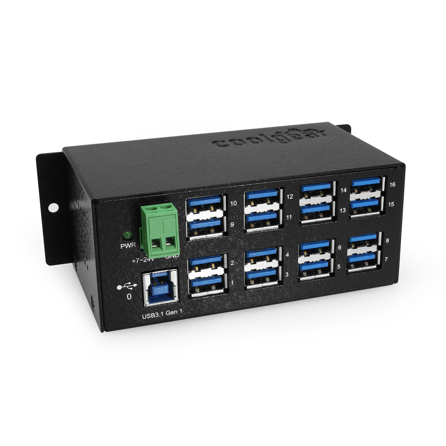 4 Port USB 3.2 Gen 1 Mini Powered Hub w/ ESD Surge Protection & Power  Adapter