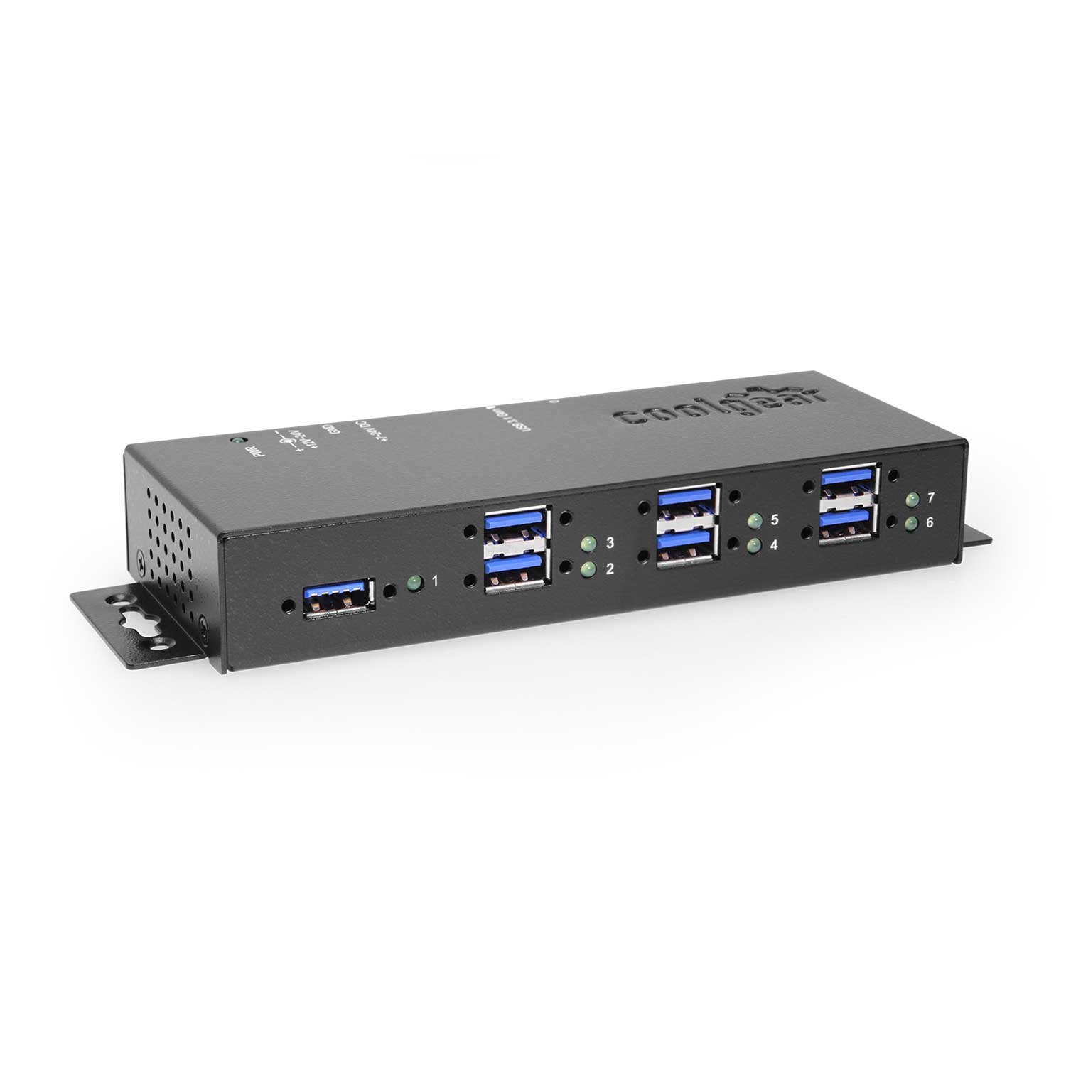 7-Port USB-A Hub with 5V 3A Power Supply, USB Hubs and Cards, USB Cables,  Adapters, and Hubs