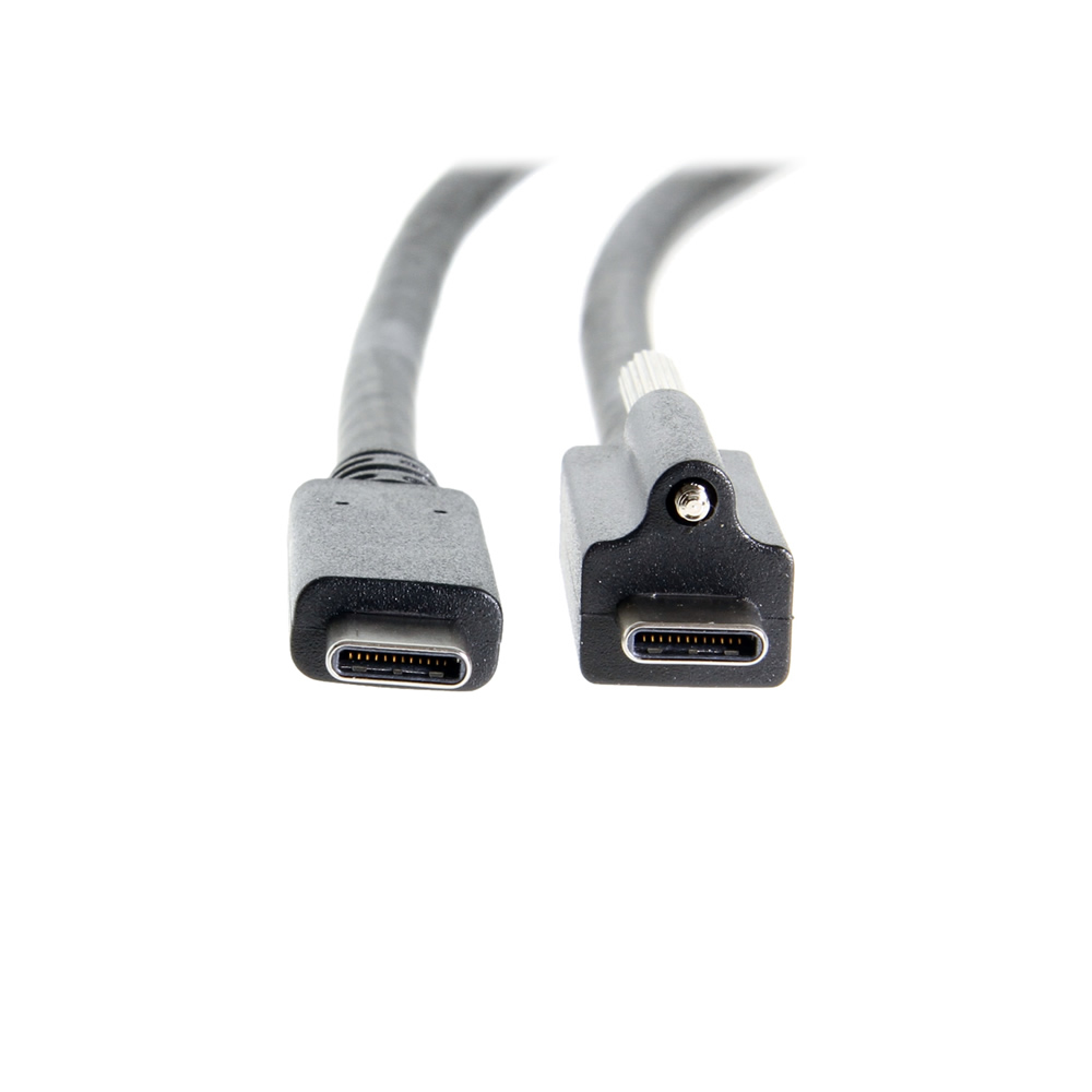 USB Single Screw Lock TypeC to C Male 1/2 Meter Cable 10GB Data 3A