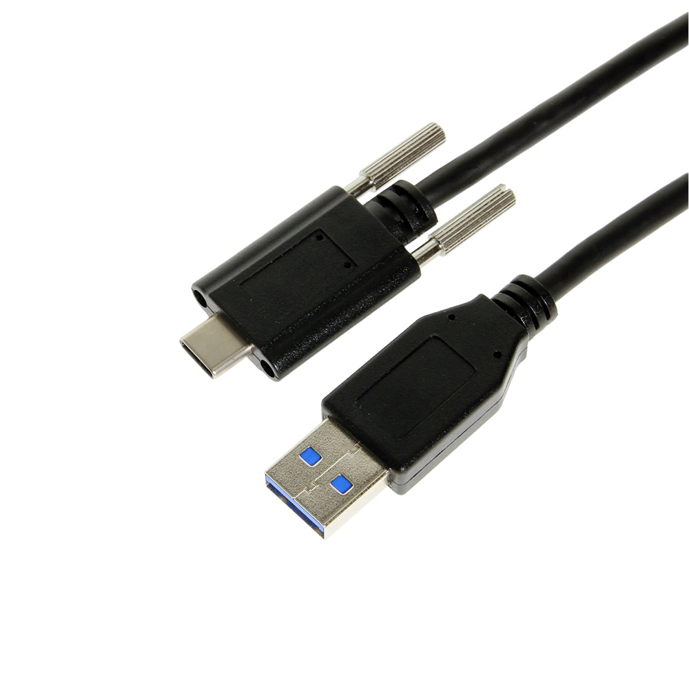 USB 3.1 TypeC to C Dual Screw Lock 1/2 Meter Cable 10GB Data 3A Power CoolGear