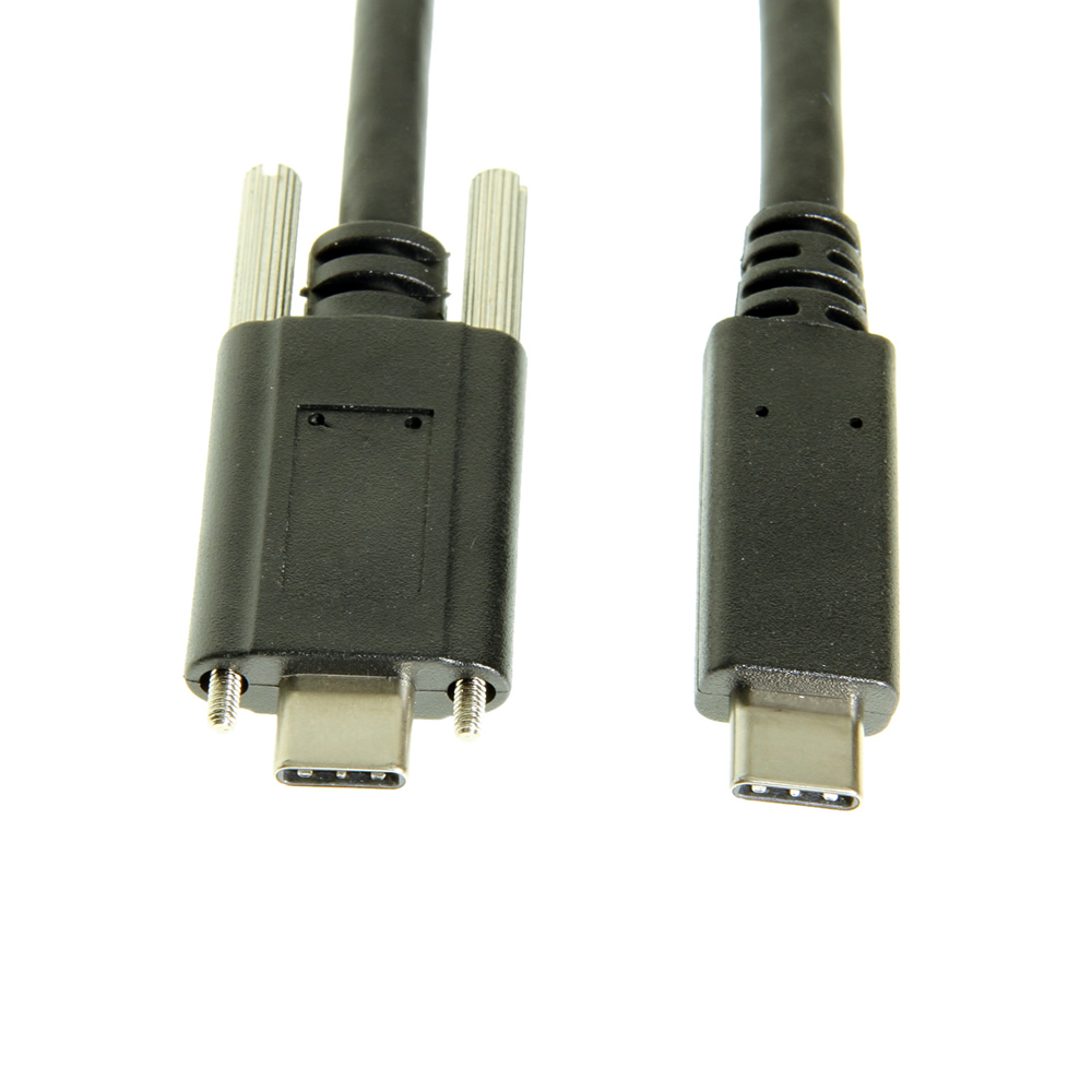 USB 3.1 TypeC to C Dual Screw Lock 1 Meter Cable 10GB Data 3A Power