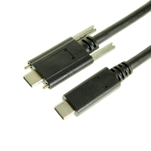 USB 3.1 TypeC to C Dual Screw Lock 1/2 Meter Cable 10GB Data 3A Power