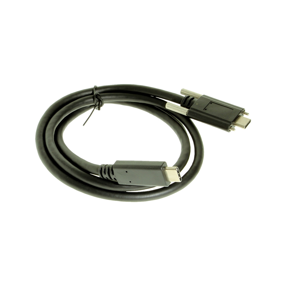 USB 3.1 TypeC to C Dual Screw Lock 1 Meter Cable 10GB Data 3A Power