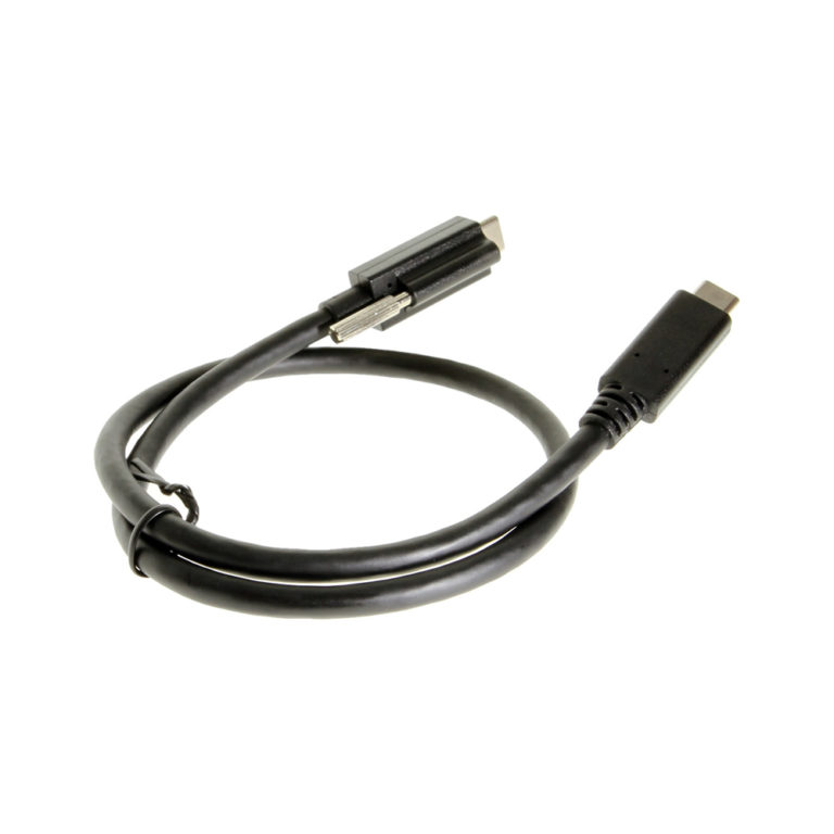 USB Single Screw Lock TypeC to C Male 1/2 Meter Cable 10GB Data 3A Power Coolgear