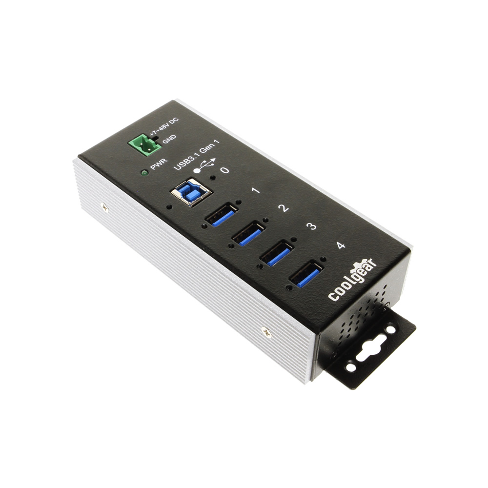 4 Port Industrial High Temperature USB Gen 1 Hub w/ Surge Protection - Coolgear